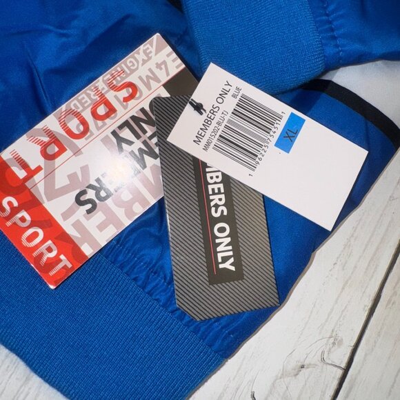 Members Only Sport Team Racing Windbreaker Jacket Mens Size XL Blue Full Zip - Picture 2 of 10